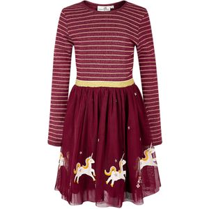 happy girls - Midi-jurk - Berry - Regular Fit - Lange Mouwen - Ronde Hals