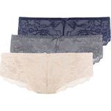 LASCANA - Slip - Gemengde Kleuren - 3 Pack - Licht Transparant