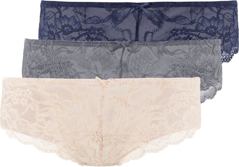 LASCANA - Slip - Gemengde Kleuren - 3 Pack - Licht Transparant