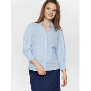 NÜMPH Blouse 'NUSIVA'  lichtblauw / wit