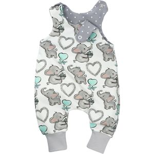 Land-Juwelen Rompertje/body  aqua / grijs / zwart / wit