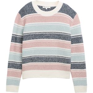 TOM TAILOR DENIM Trui  lichtblauw / blauw gemêleerd / oudroze / wit