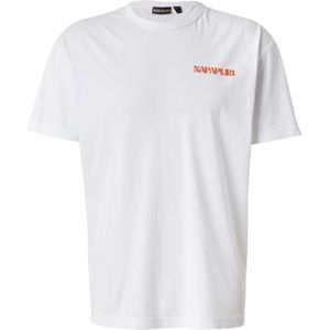 NAPAPIJRI Shirt 'S-SNIBSTON'  donkeroranje / zwart / wit