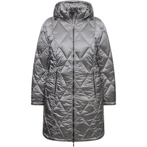 Ulla Popken - Gewatteerde Jas - Zilver - Warm Gevoerd