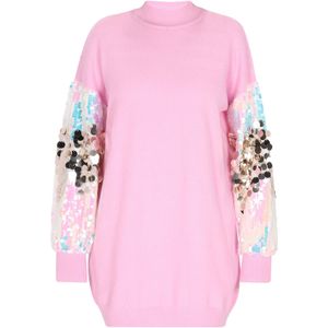 IZIA Gebreide jurk  lichtblauw / rosa / oudroze / zilver