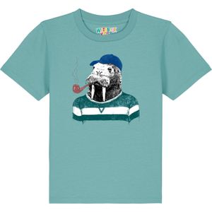 watabout.kids Shirt 'Walross'  royal blue/koningsblauw / cyaan blauw / smaragd / wit