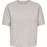 Only - ONLABBY LIFE SS BLING TOP O-NECK KNT - Trui - Light Grey Melange - Korte Mouwen