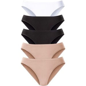 Petite Fleur - Tailleslip - Set van 5 - Beige/Zwart/Wit - Katoen