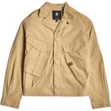 Rovic - Trucker Jack - Beige - 70% Katoen, 30% Recycled Katoen - Windwerend met Verborgen Rits en Drukknopen