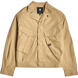 Rovic - Trucker Jack - Beige - 70% Katoen, 30% Recycled Katoen - Windwerend met Verborgen Rits en Drukknopen