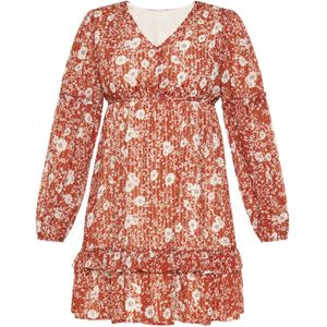 FELIPA Jurk 'Festival'  bruin / wit