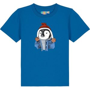 watabout.kids Shirt 'Pinguin'  royal blue/koningsblauw