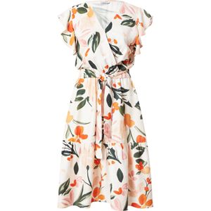 ZABAIONE Jurk 'Ta44ormina'  donkergroen / perzik / donkeroranje / offwhite