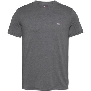 Tommy Jeans - T-shirt - Grijs - Slanke Pasvorm - Kwartmouw