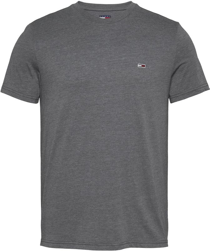 Tommy Jeans - T-shirt - Grijs - Slanke Pasvorm - Kwartmouw