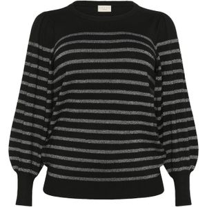 KAFFE CURVE Trui 'KClinia'  grijs gemêleerd / zwart