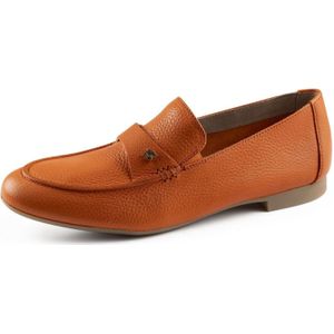 Instappers - Effen - Leer - Blokhak - Platte Hak