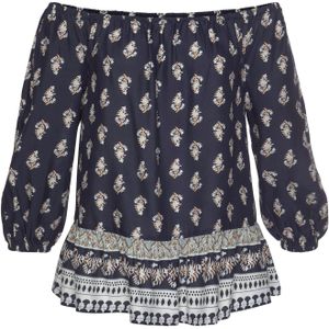 VIVANCE Blouse 'Carmen'  navy / gemengde kleuren