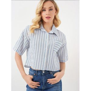 Bigdart Blouse  blauw / pastelblauw / wit