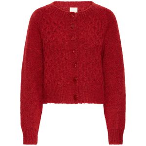 ICHI - IHBELABLUE - Gebreid Vest - Knalrood