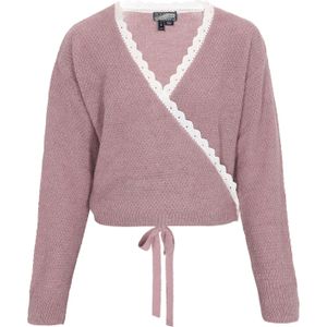 DreiMaster Vintage Gebreid vest  oudroze / wit