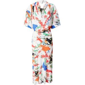 Karen Millen Jurk  blauw / oranje / oranjerood / wit
