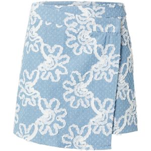 PIECES Rok 'PCLibbey'  lichtblauw / wit
