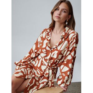 St MRLO Jurk 'Bligh'  ecru / bruin