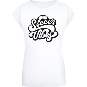 F4NT4STIC Shirt 'Soccer Vibes Typography Sporty Graphic'  zwart / wit