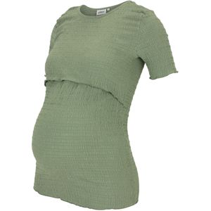 ONLY MATERNITY - Top - Regular Fit - Korte Mouwen - Gesmokt Detail