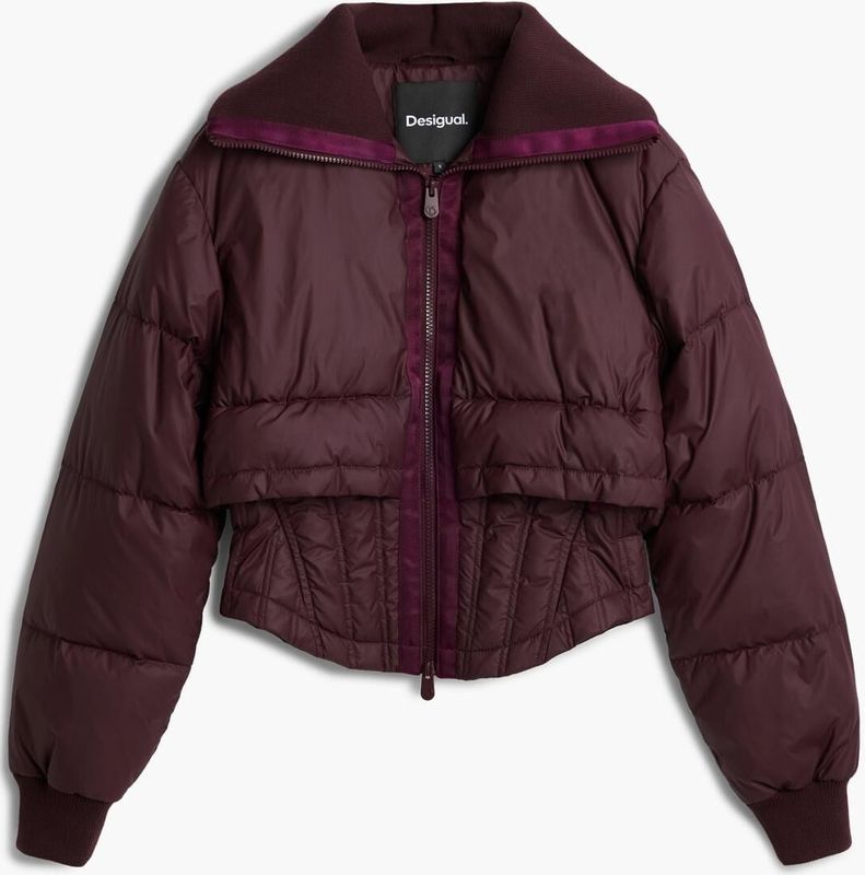 Desigual Winterjas 'Quilted'  wijnrood