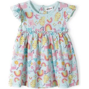 MINOTI Jurk  lichtblauw / geel / rosa