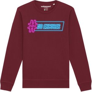 Watapparel Sweatshirt 'No Excuses'  neonblauw / neonroze / bourgogne