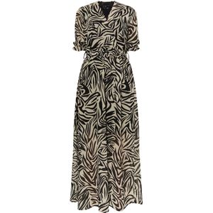 faina Jurk  taupe / zwart