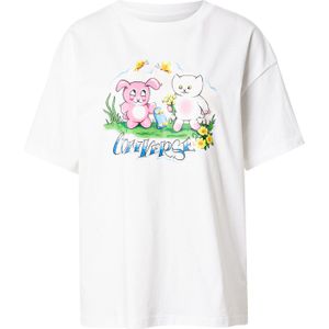 CONVERSE Shirt 'BESTIES'  azuur / grasgroen / lichtroze / wit