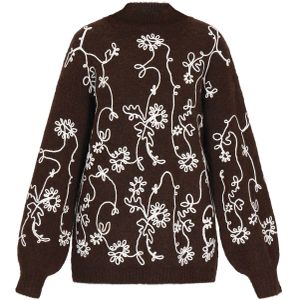 usha FESTIVAL Oversized trui  donkerbruin / wit