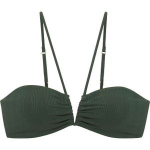Bandeau Bikini - Donkergroen - Verwijderbare Softcups - Handwas