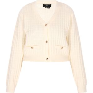 faina Gebreid vest  wolwit