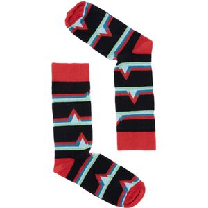 GREENBOMB Sokken 'Abstract Mountain'  pastelblauw / lichtblauw / rood / zwart