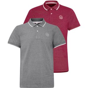 BLEND Shirt  grijs gemêleerd / rood gemêleerd