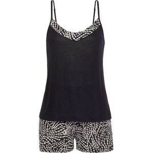 Lascana - Shortama - Zwart/Wit gestippeld - Set - 2-delig