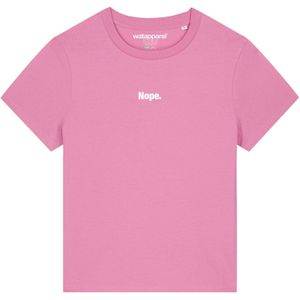 Watapparel Shirt ' Nope '  rosa / wit