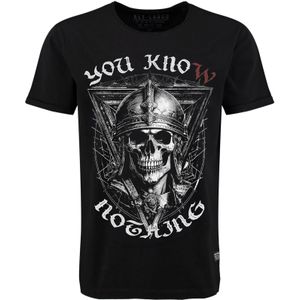 Key Largo Shirt 'Know'  roestbruin / grijs / zwart / wit