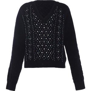 faina Trui  blauw / petrol / zwart / zilver