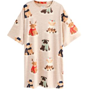 Next Nachthemd  beige / bruin / rood / zwart