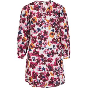 OBJECT Jurk 'Annie'  donkerblauw / oranje / pink / fuchsia / offwhite