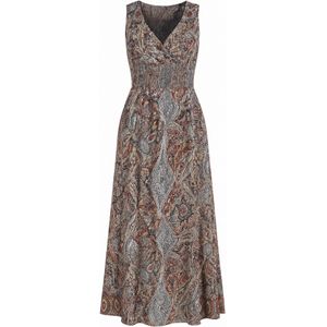 JANE's Jurk  duifblauw / cognac / zwart / wit