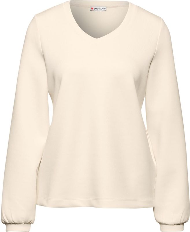 Street One Dames Silk-Look shirt in Beige, in size: 34