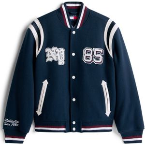 Tommy Jeans Tussenjas 'BEST VARSITY'  navy / knalrood / wit