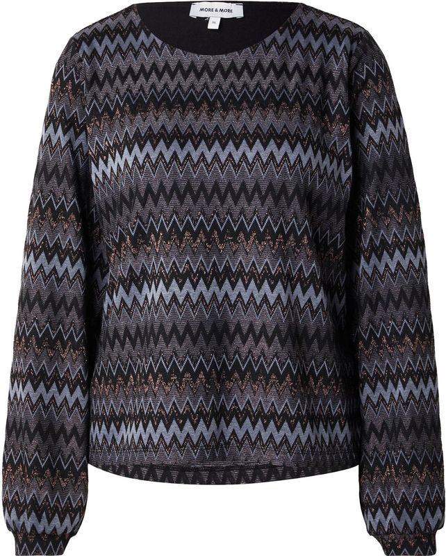 MORE & MORE Blouse  lichtblauw / brons / zwart